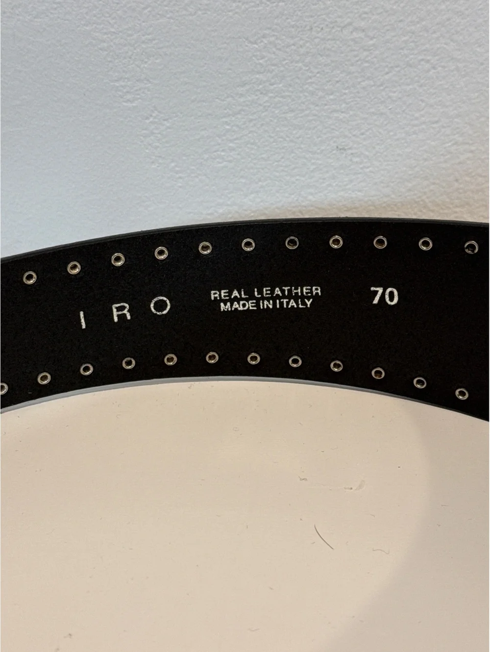 IRO Black Real Leather Studded Waist Belt Size 70 Made in Italy